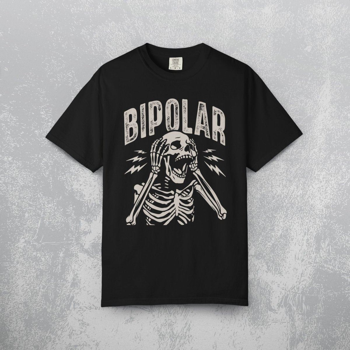 UNHINGED BIPOLAR TEE Black S - Embrace The Chaos mental health humor apparel