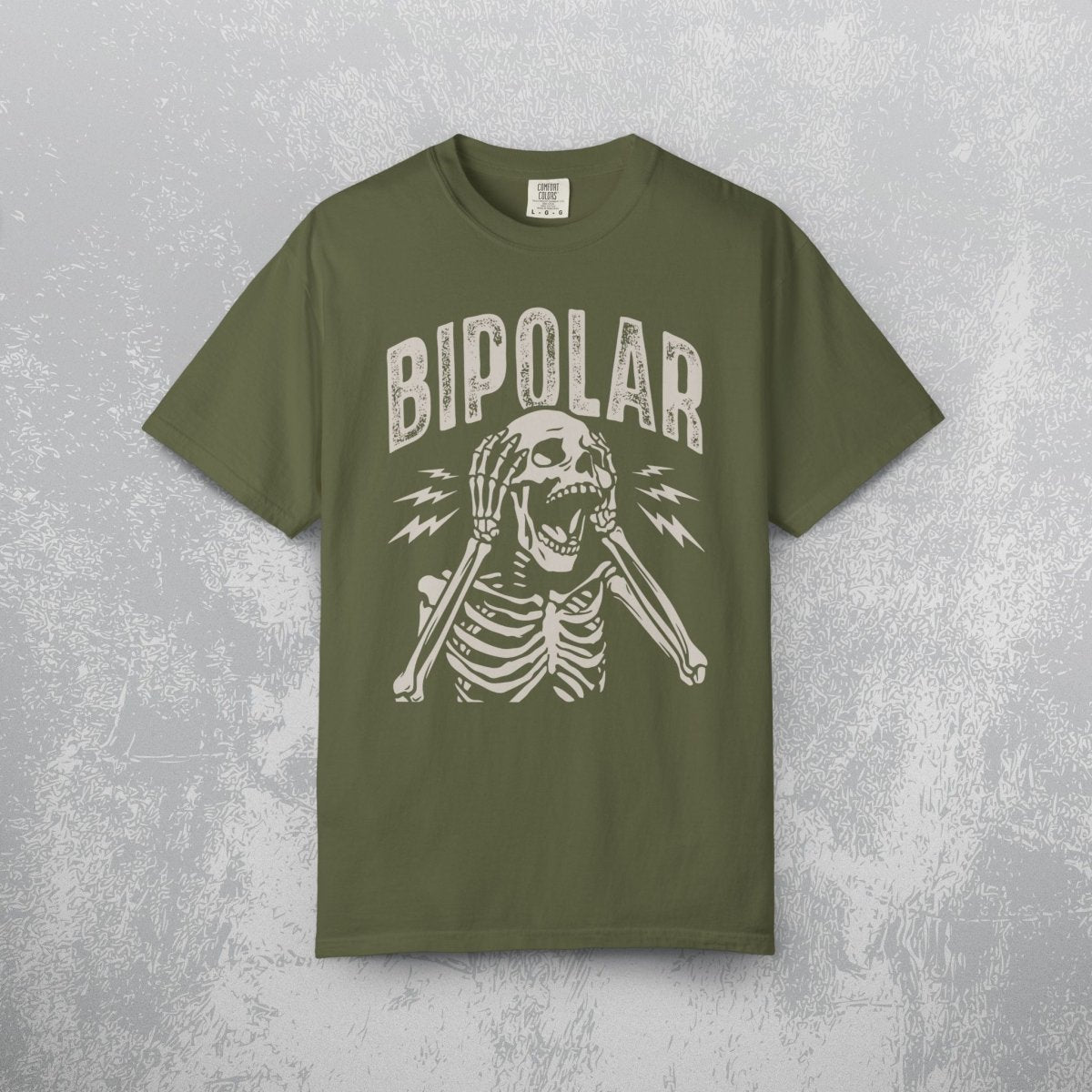 UNHINGED BIPOLAR TEE Hemp S - Embrace The Chaos mental health humor apparel