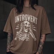 UNHINGED INTROVERT TEE Espresso S - Embrace The Chaos mental health humor apparel