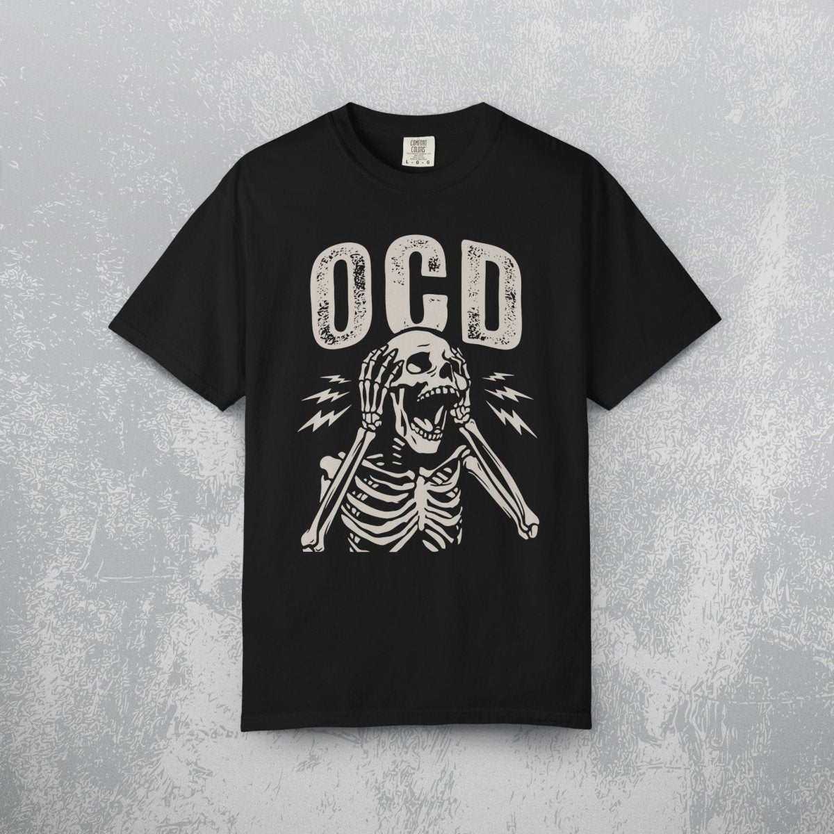 UNHINGED OCD TEE Black S - Embrace The Chaos mental health humor apparel