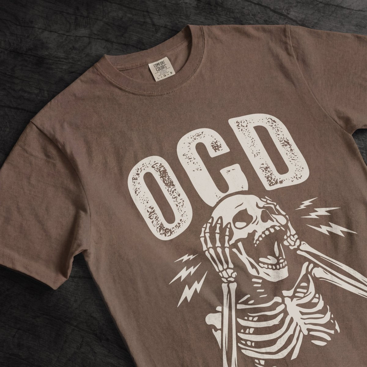 UNHINGED OCD TEE Berry S - Embrace The Chaos mental health humor apparel