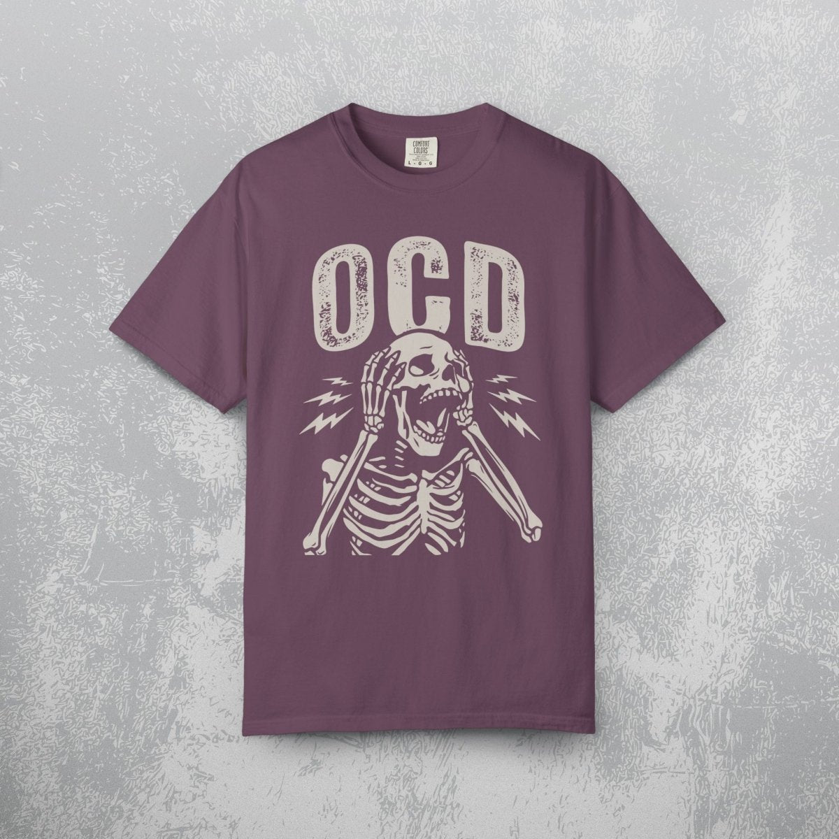 UNHINGED OCD TEE Berry S - Embrace The Chaos mental health humor apparel