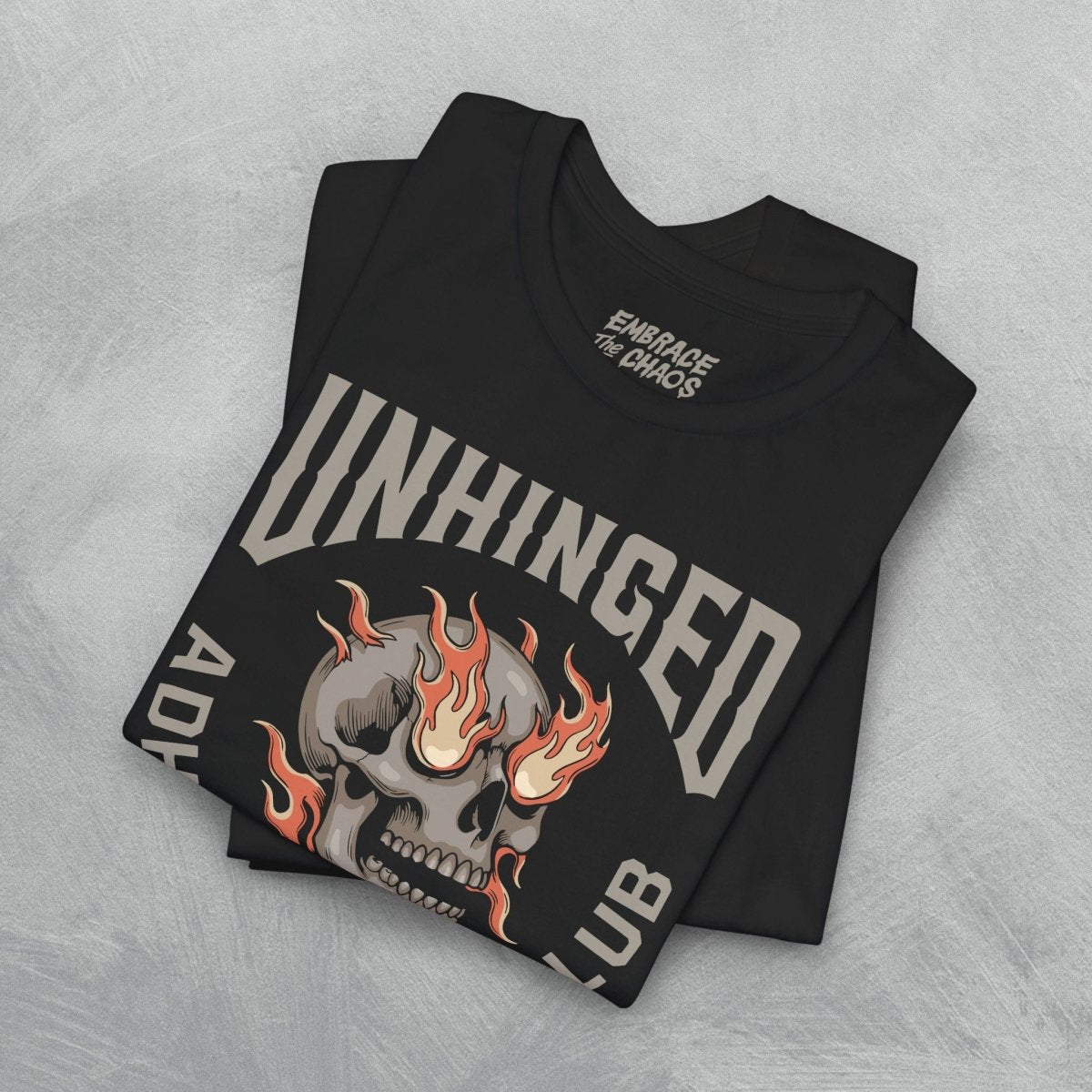 UNHINGED SOCIAL CLUB T - SHIRT XS Dark Grey - Embrace The Chaos mental health humor apparel