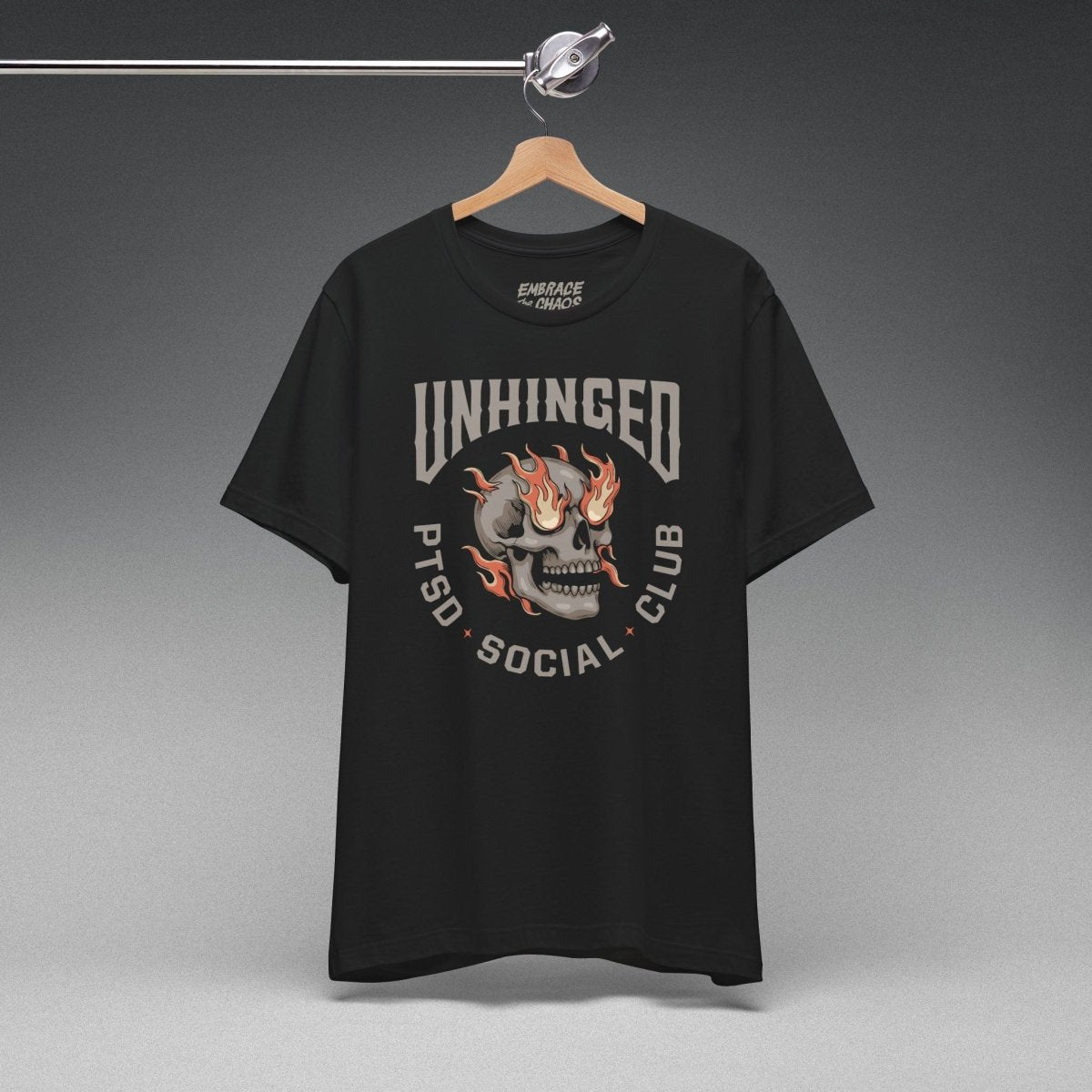 UNHINGED SOCIAL CLUB T - SHIRT XS Black - Embrace The Chaos mental health humor apparel