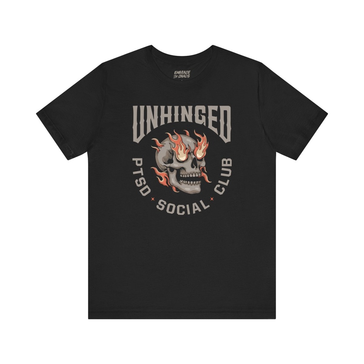 UNHINGED SOCIAL CLUB T-SHIRT XS Black - Embrace The Chaos mental health humor apparel