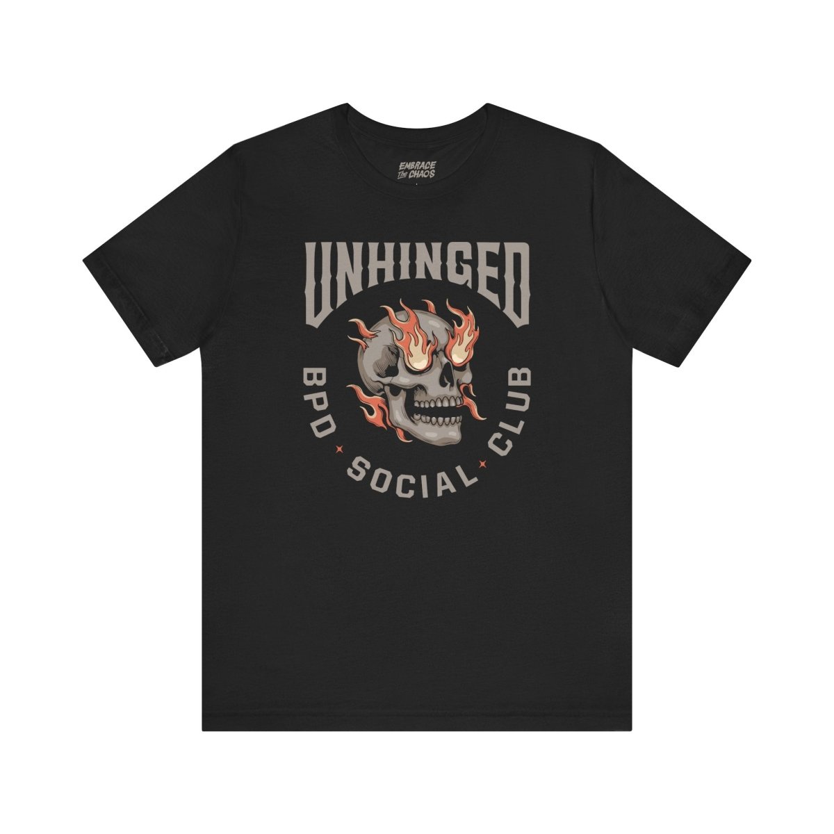 UNHINGED SOCIAL CLUB T-SHIRT XS Black - Embrace The Chaos mental health humor apparel
