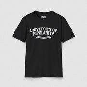 UNIVERSITY OF BIPOLARITY TEE Black XS - Embrace The Chaos mental health humor apparel
