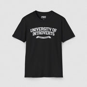 UNIVERSITY OF INTROVERTS TEE Black XS - Embrace The Chaos mental health humor apparel