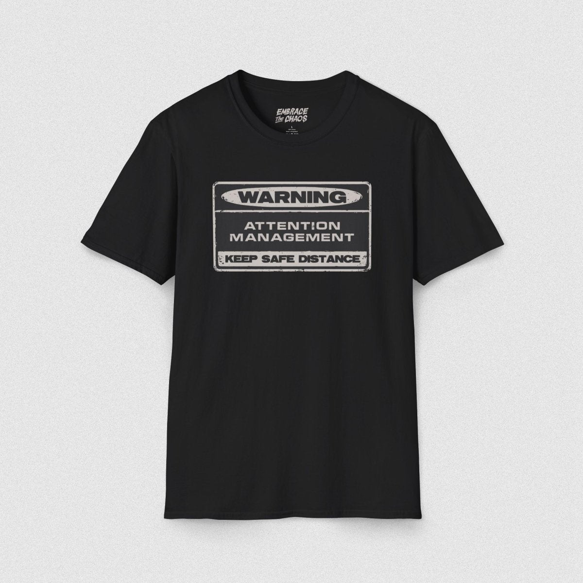WARNING! T - SHIRT Black XS - Embrace The Chaos mental health humor apparel
