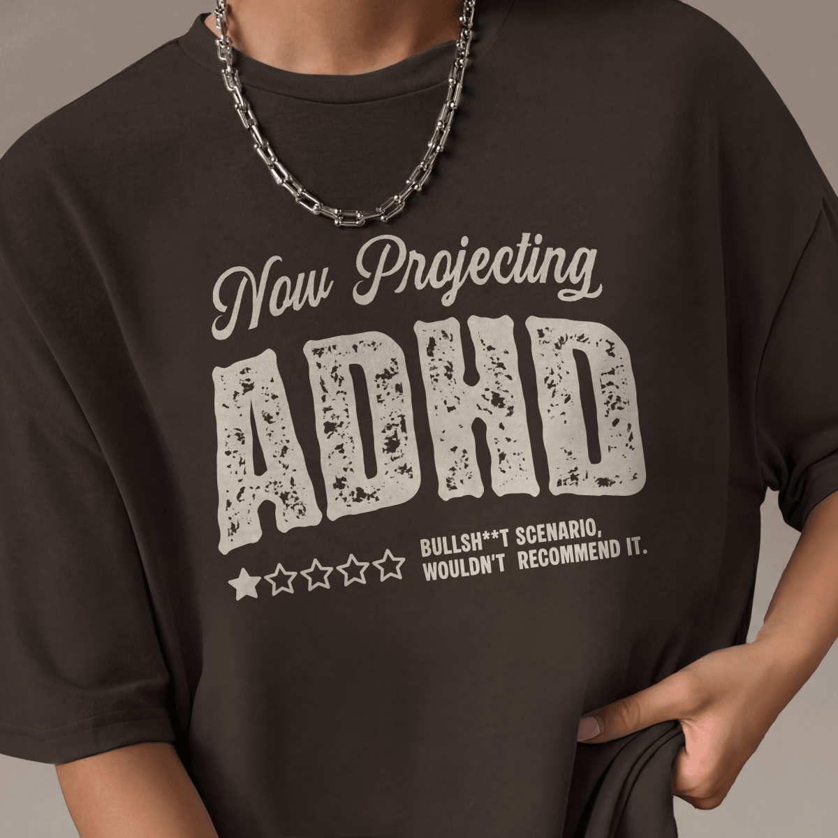 WOULDN'T RECOMMEND IT TEE XS Brown - Embrace The Chaos mental health humor apparel