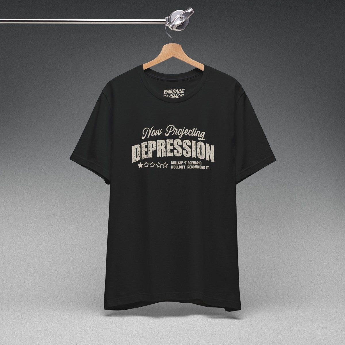 WOULDN'T RECOMMEND IT TEE XS Black - Embrace The Chaos mental health humor apparel